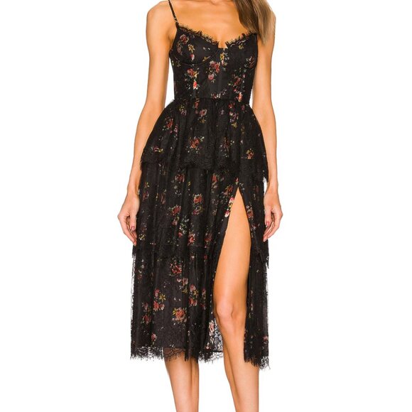 V Chapman Mia Midi Dress Sz 4 in Black - Picture 7 of 7